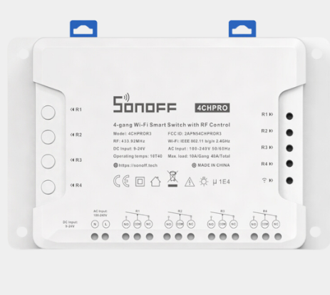 Новый четырех канальный wi-fi переключатель SONOFF 4CH PRO