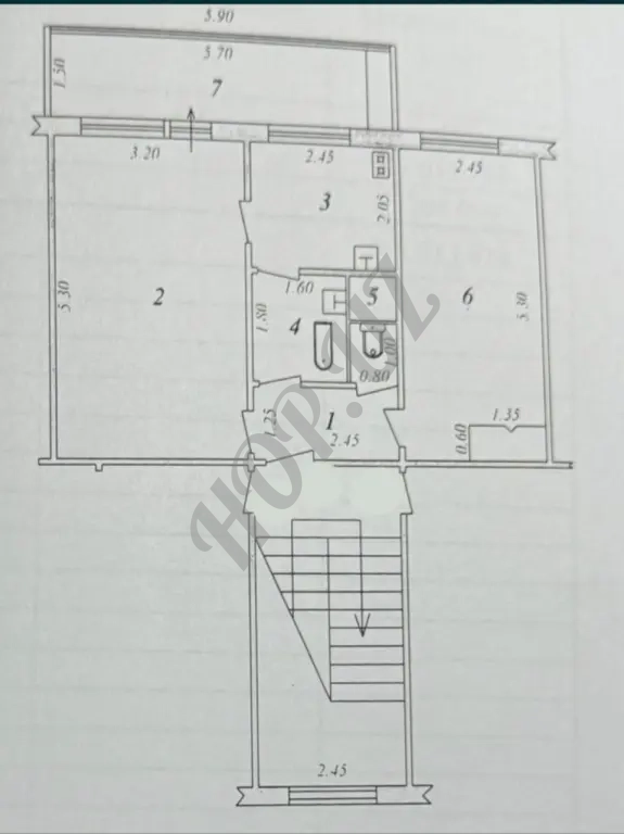 Яшнабадский р-он. Авиасозлар-1 2в3/1/4. 51м²