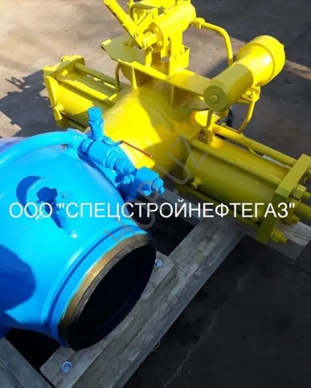 Кран шаровой Ду200 Ру80 надземный с пневмогидроприводом, под приварку, для газа
