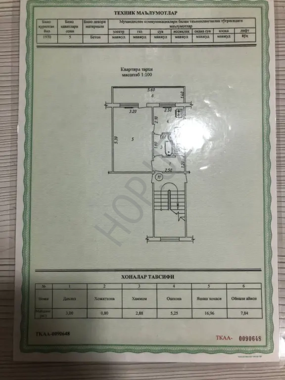 Ттз-1 Мирзо Улугбекский р-он. 1в2/4/4 38м²