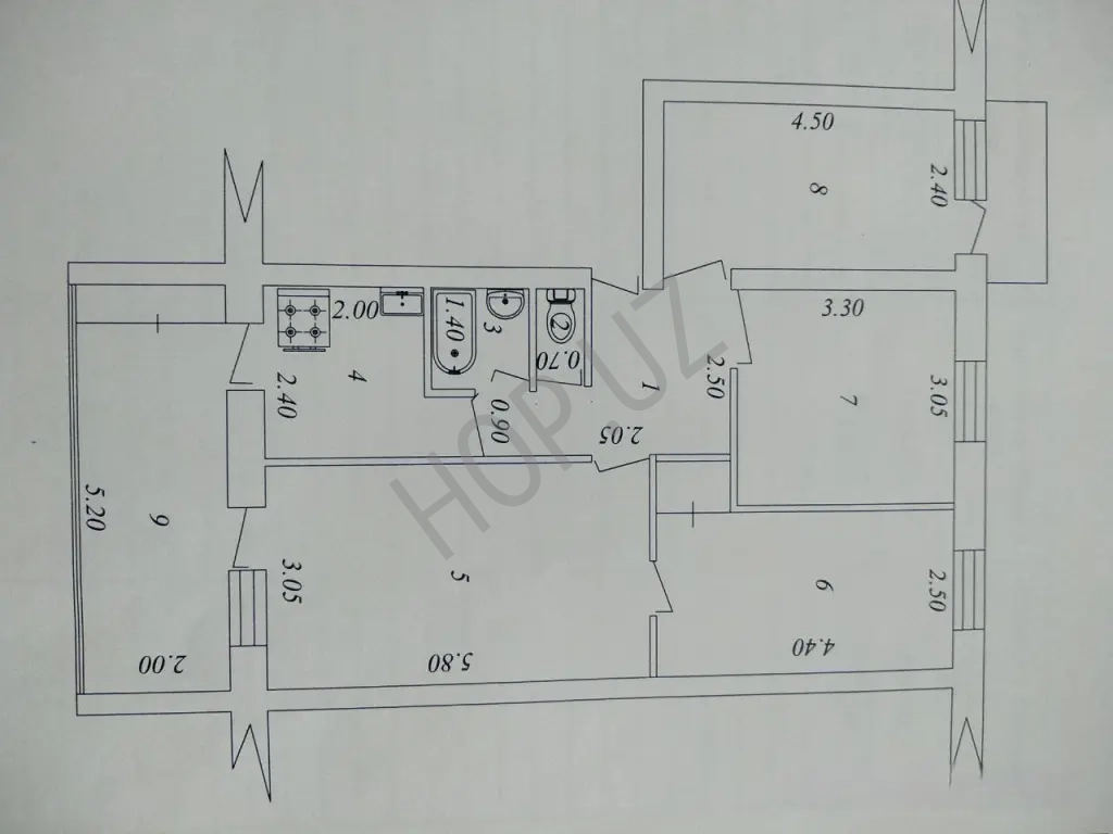 Буюк Ипак Йули 4/5/5 78м² 2х6 балкон