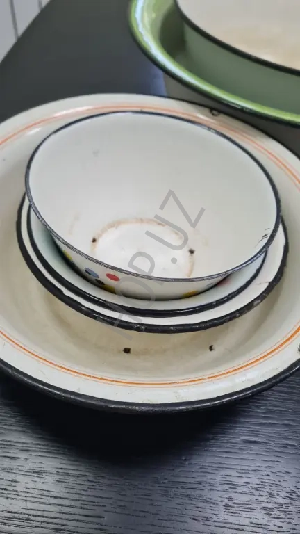 Эмалированный тазы б/у