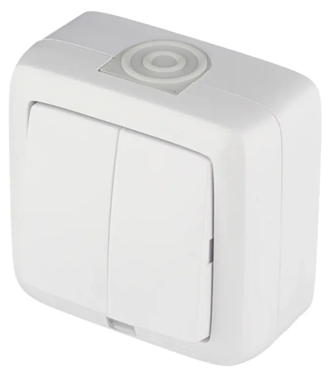Выключатели и розетки влагозащищённые открытой установки ALFA IP44 HEGEL