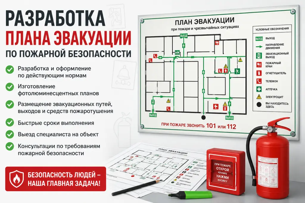 Разработка плана эвакуации при пожаре